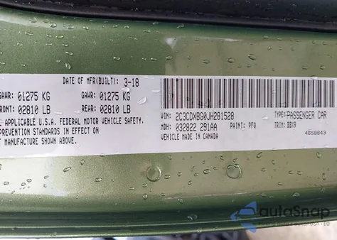 2018 Dodge Charger Sxt Rwd z USA, uszkodzony, nr VIN 2C3CDXBG0JH281528